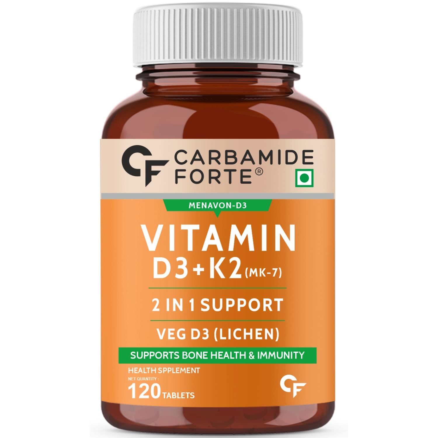 Carbamide Forte Vitamin D3 K2 MK7 | Plant Based Veg Vitamin D Supplement Lichen Source with Vitamin K2 MK7 Menaquinone for Men & Women - 120 Veg Tablets (B097DFLDB8) Amazon Price History, Amazon Price Tracker