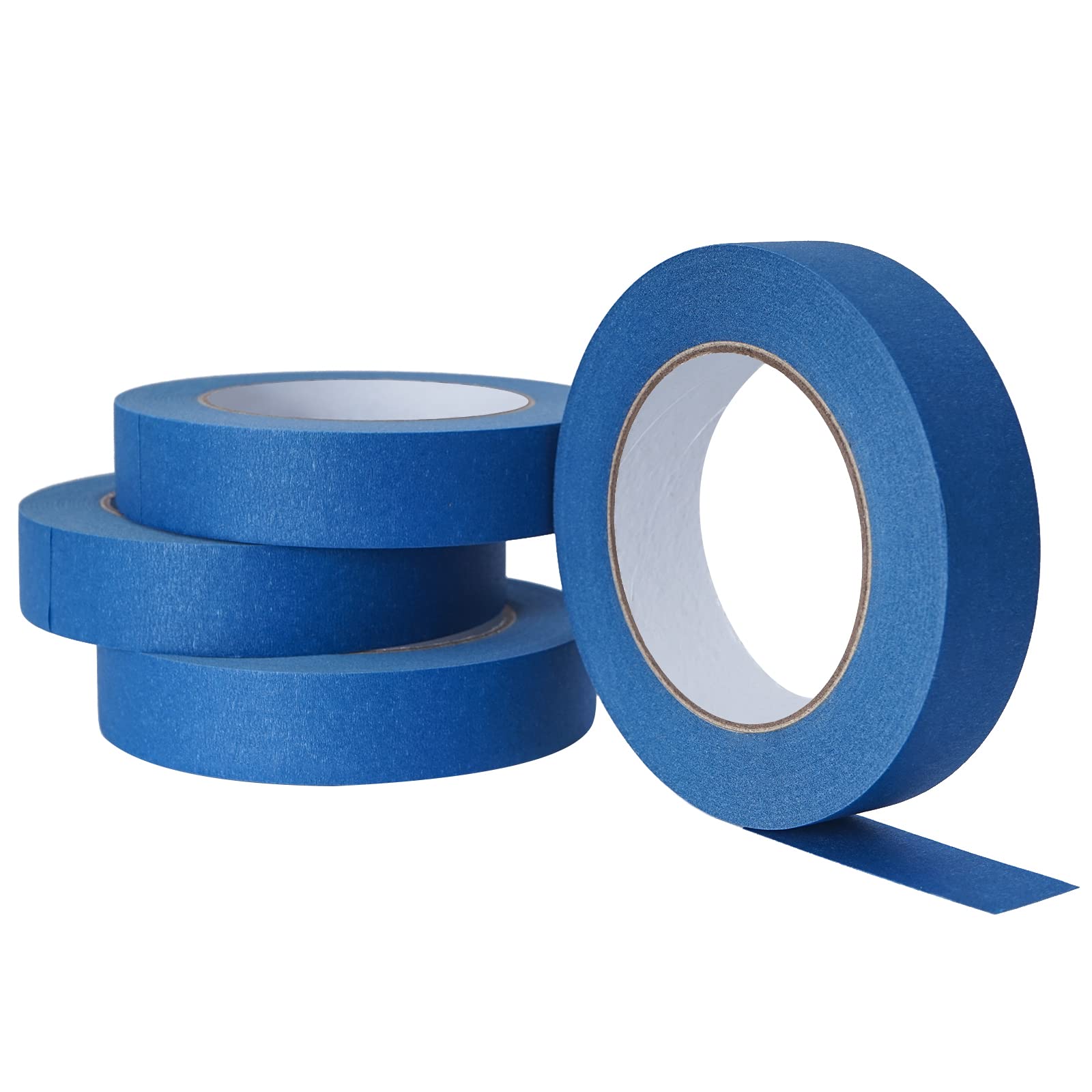Hotyin Masking Tape 1 inch, 60 Yards x 4 Rolls Paper Tape, Blue Painters Tape for Arts & Crafts, Painting Supplies, Decoration, Wall Paint (Total 240 Yards)