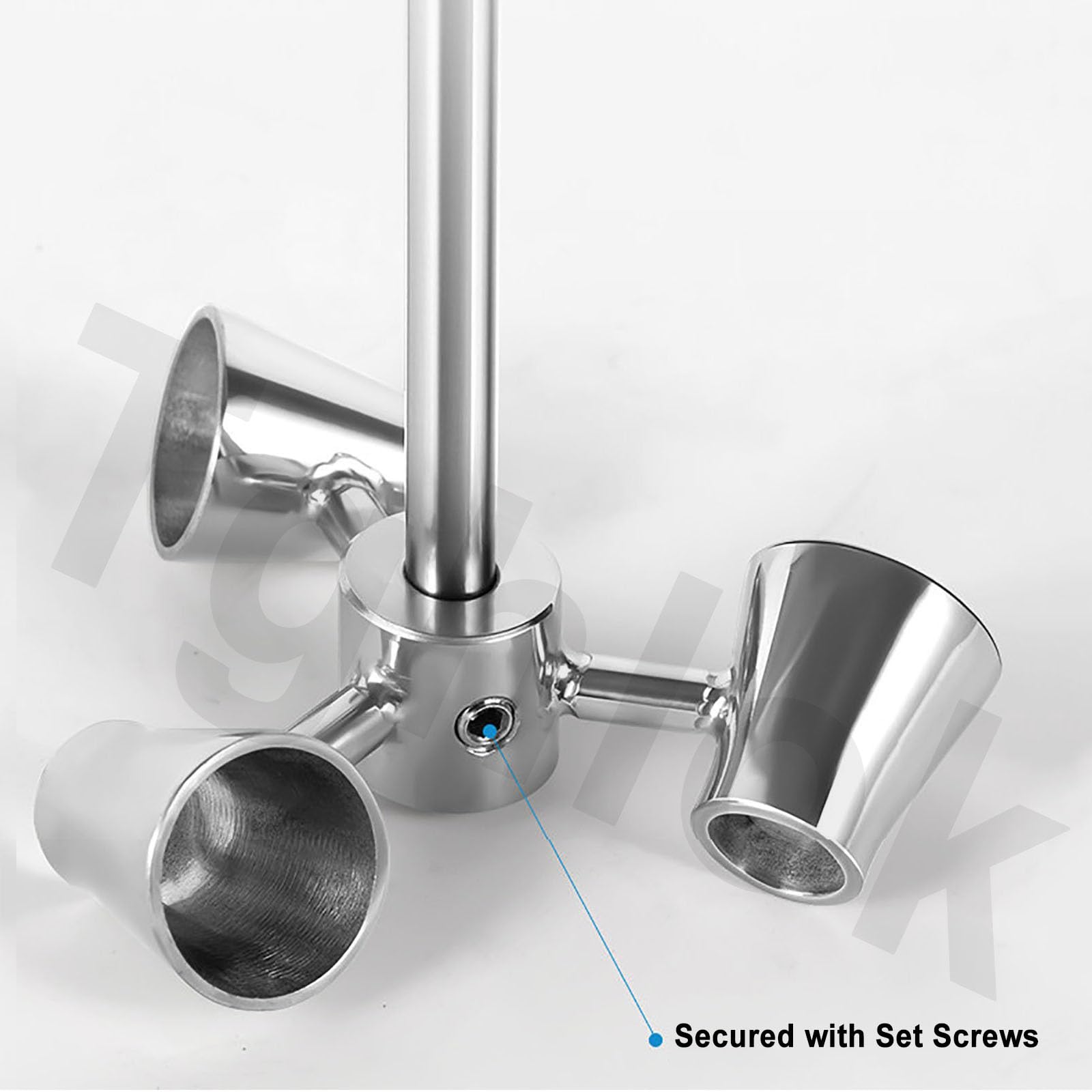 Impulsor Mezclador Cónico De 3 Aspas De Acero Inoxidable 316 con Eje, Paleta Agitadora Antiespumante para Agitador De Techo De Laboratorio, Eje De 8 Mm 300mm 80mm