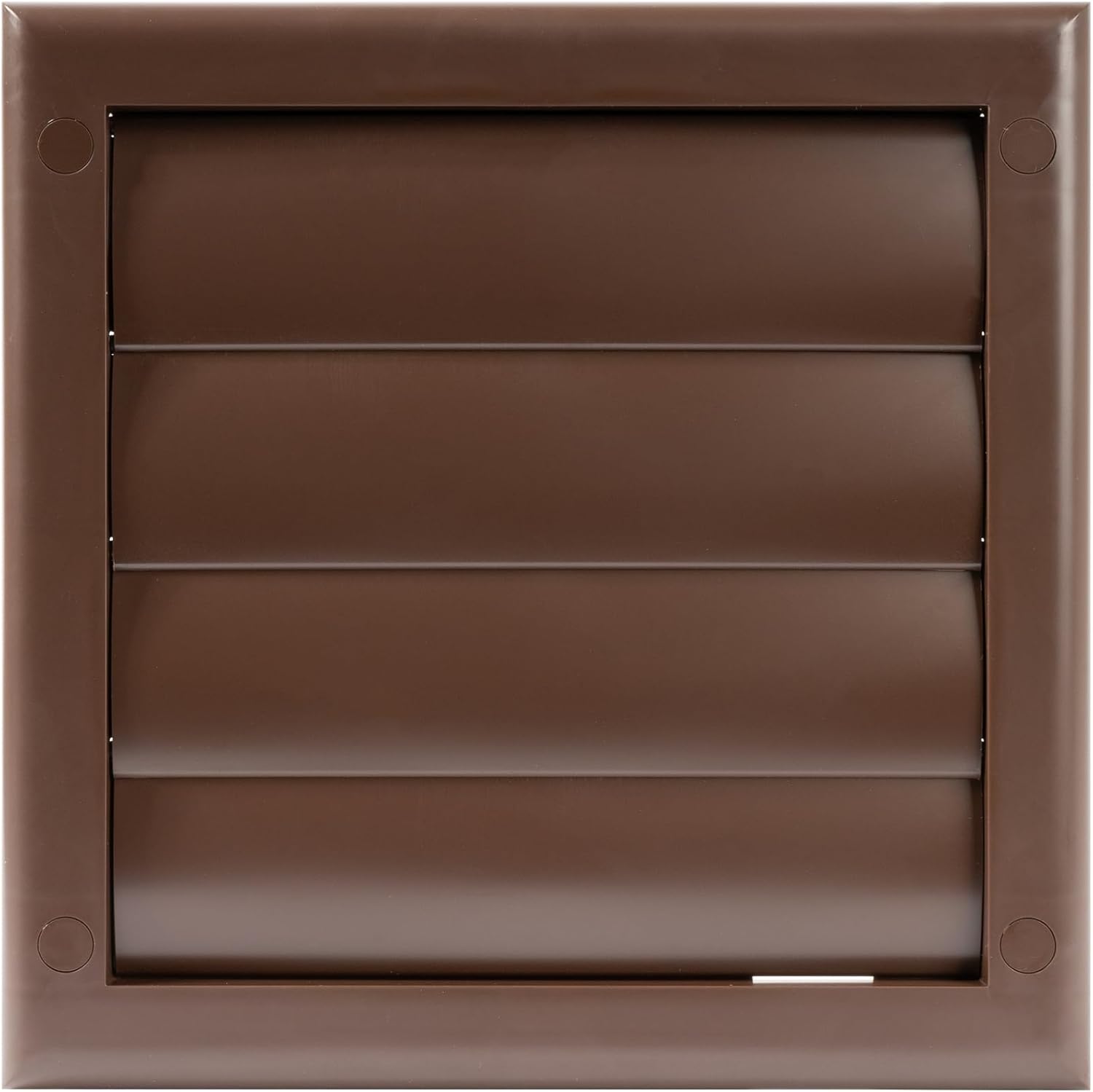 Plastic 4" Brown Dryer Vent Cover with Flange - Exhaust Ventilation Grille with Shutters - Louvered Air Vent for Bathroom, Kitchen, Garage various Ventilation Systems Ø3.9" / 7.5" x 7.5" Ø4" Brown with Shutters