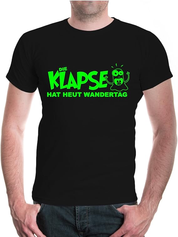 Buxsbaum Herren Unisex Kurzarm T Shirt Bedruckt Die Klapse Hat Heut Wandertag Spruche Funshirt Ausflug Amazon De Fashion