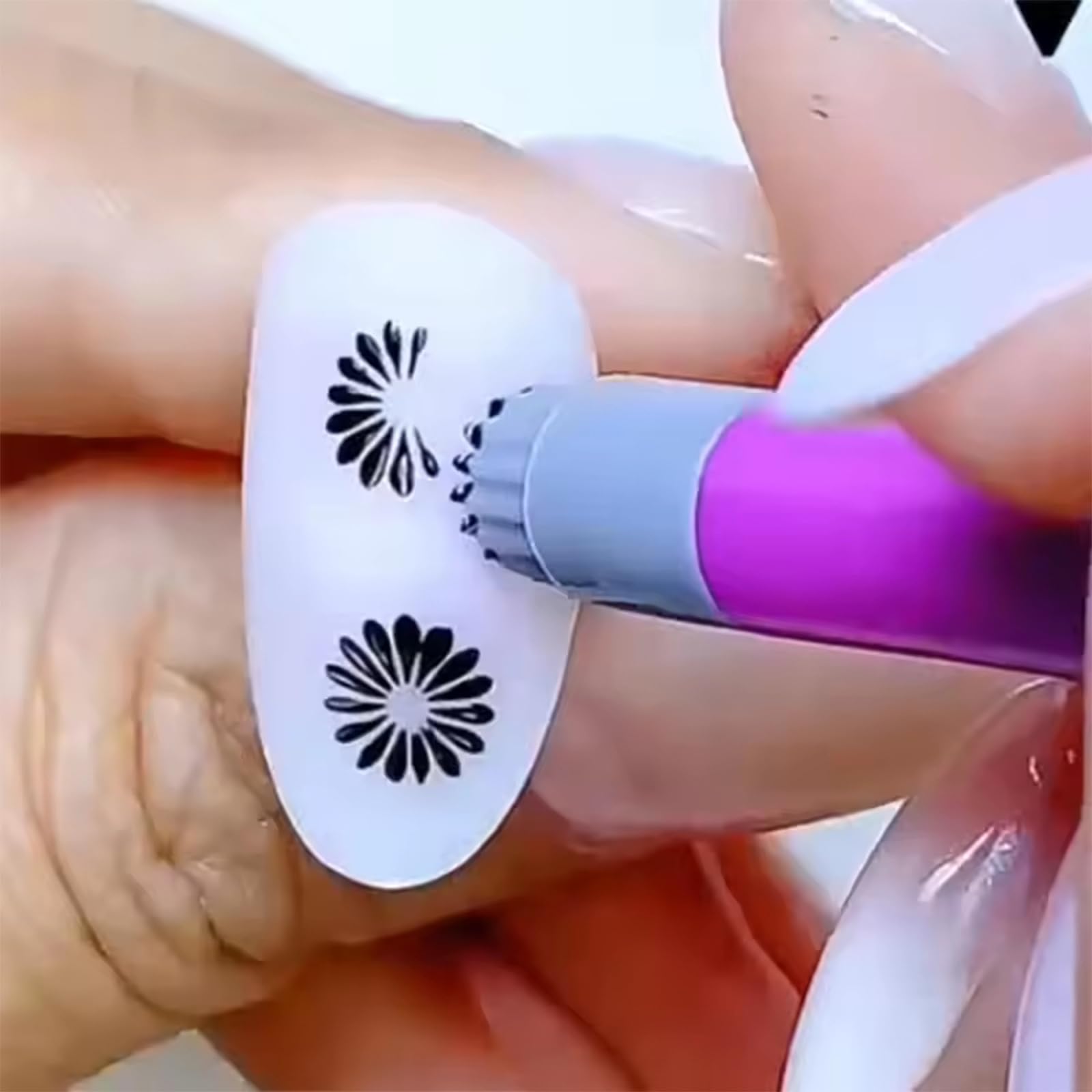 Nailart 10 sztuk pisaków do stempli z kwiatami i wzorami, akcesoria do projektowania paznokci, silikonowe stemple do zdobienia paznokci, kwiaty, graffiti, do zdobienia paznokci