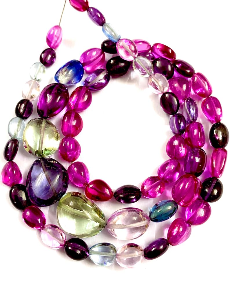 Perles lisses naturelles de 5 à 11 mm de long pour réparer et créer collier bracelet