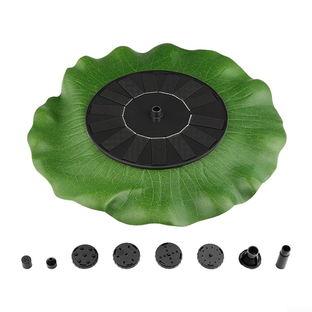 Outdoor Solar Fountain, 3.5W Floating Water Fountain Pump for Bird Bath, Garden, Pond, Lotus Leaf Design with 6 Interchangeable Spray Nozzles for Water Circulation and Aeration