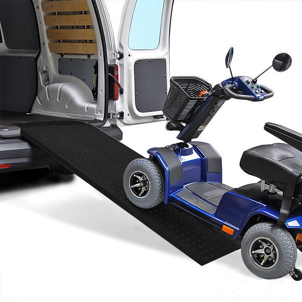 LZQ 2 rampas de acceso de acero galvanizado, 400 kg, 135 x 23 x 4,5 cm, color negro, superficie antideslizante, riel de carga, rampa de remolque para motocicleta, ATV, quad, coche