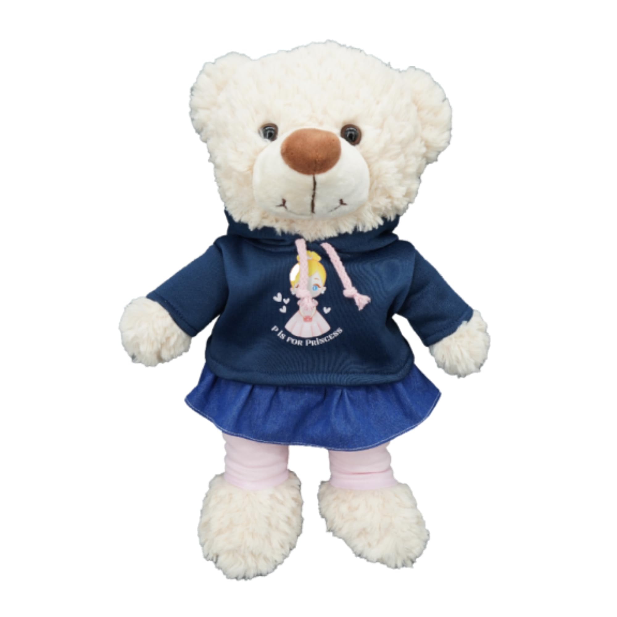Falda con capucha de princesa de 40,6 cm, ropa de oso de peluche, tamaño: 40 cm, se adapta a Build a Bear