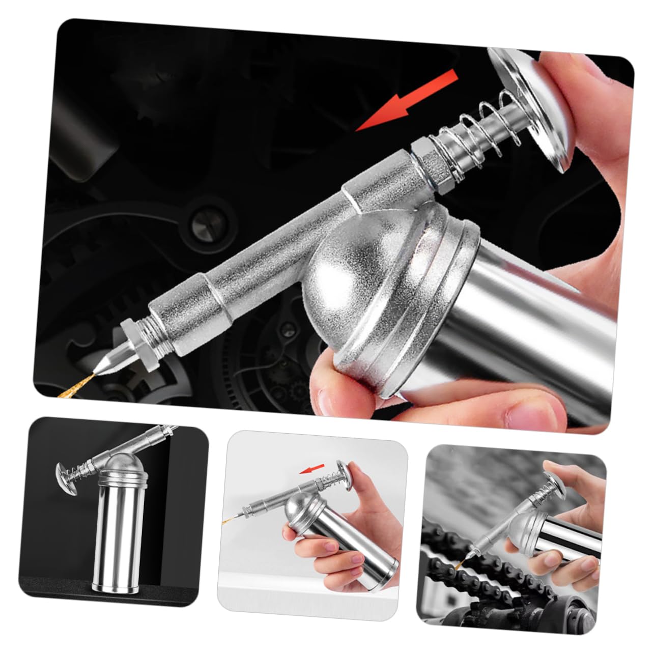 GRIRIW Grease Oiler 80cc Mini Heavy Duty Spring Nozzle Locking Nozzle for Repair Maintenance