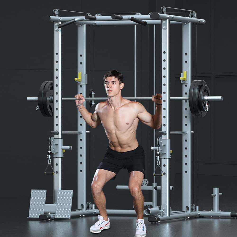 Cage de puissance Realleader avec crossover de câble, banc de squat, équipement de gym, machine Smith