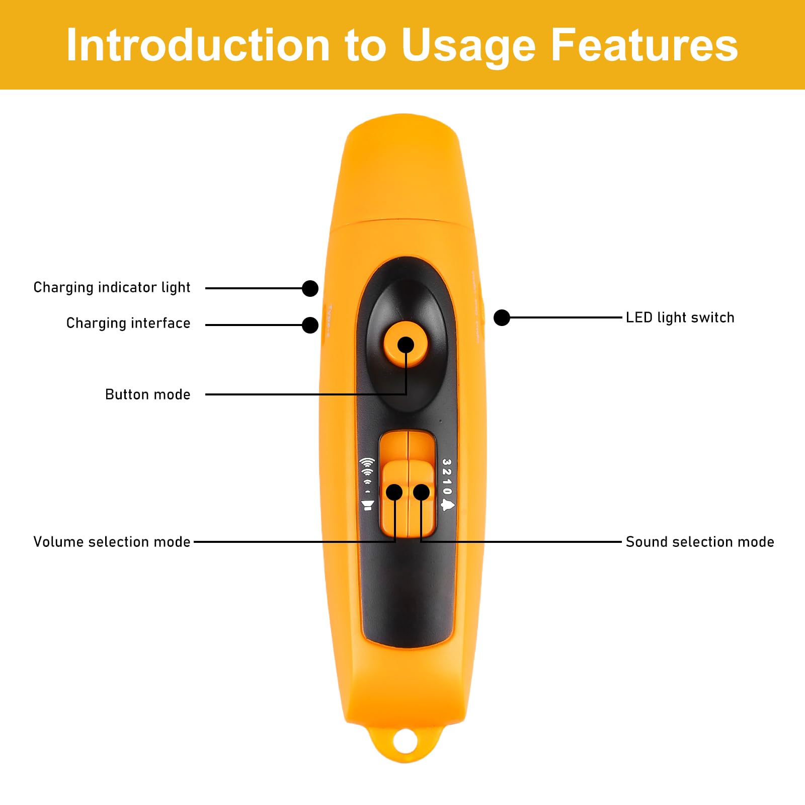 Sifflet Électronique GAOUTO 3 Sons + LED - Sifflet Sport Portable Pour Arbitres Et Entraîneurs