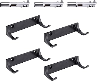 LEKUSHA Lightsaber Hilt Wall Mount Holder Light Saber Hilt Display Rack Hook Stand, Compatible for Any Lightsaber Hilt, Black Pack of 4