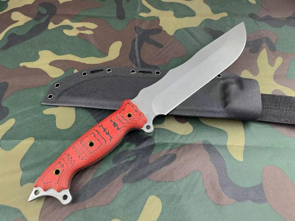 Genérico TEERMA PA6 Cuchillo Supervivencia Caza Monte bushcraft Camping Outdoor Campo - Con vaina cutánea, Se utiliza principalmente para la caza y el senderismo.