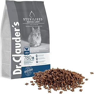DR.CLAUDER'S - High Premium Sterilised/Senior/Light | Trockenfutter für sterilisierte, ältere oder übergewichtige Katzen. Weizenfreies Alleinfutter im Beutel | 400g Geflügel&Fisch product image