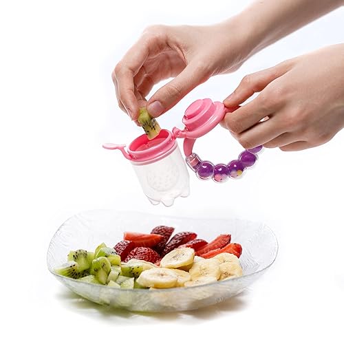 Miniatura 2 de Shakar Chupete alimentador de frutas para bebés, paquete de 3 chupetes de silicona para alimentos para bebés, alimentador de silicona para