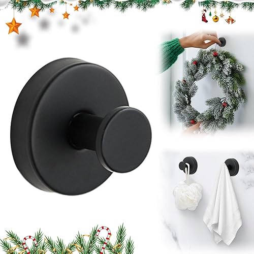 Miniatura 9 de Paquete múltiple de ganchos 2025 New Hold sin taladro, de acero inoxidable, impermeables, con ventosa, para cocinas y baños (2, dorado)