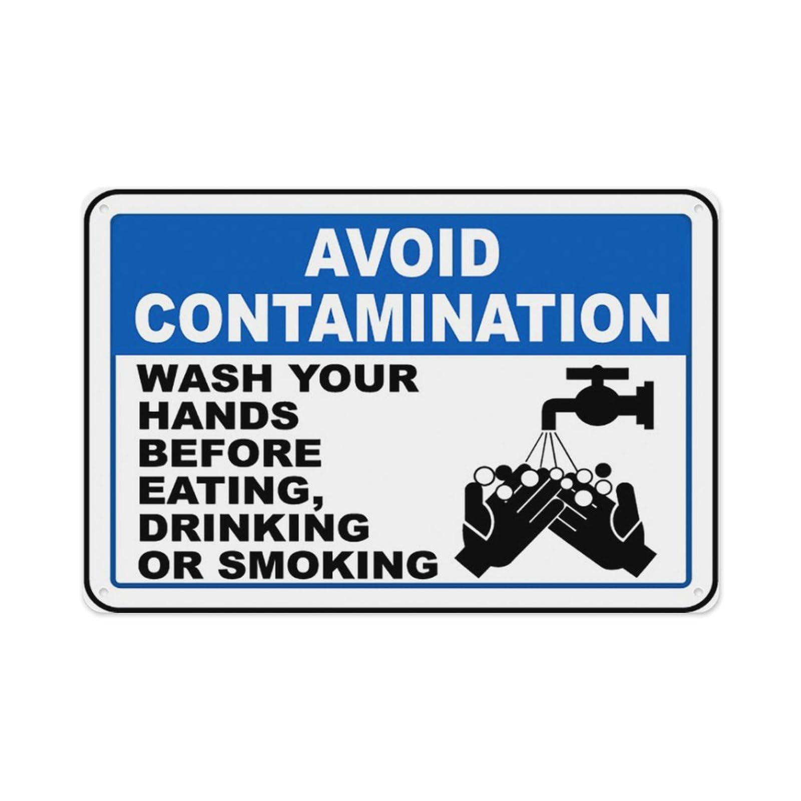 peiyeety Wash Your Hands Before Eating Sign Aluminum Tin Warning Signs For Home Outdoor Garden 8X12 Inches