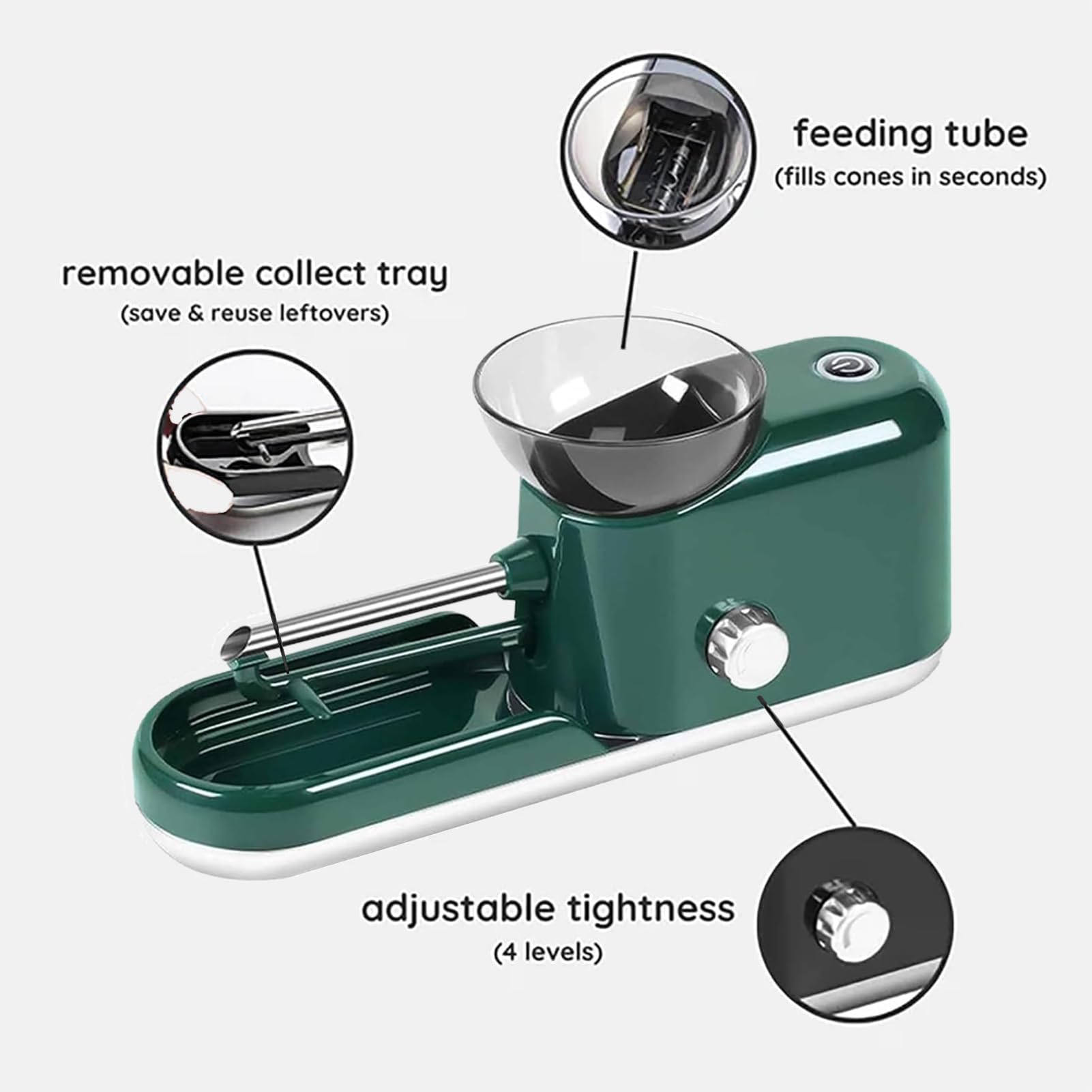 Macchina per rollare Sigarette, Macchina a rulli prefabbricata, Macchina a Automatica con Tubo di Fumo da 6,5/8 mm, Nera(Green)