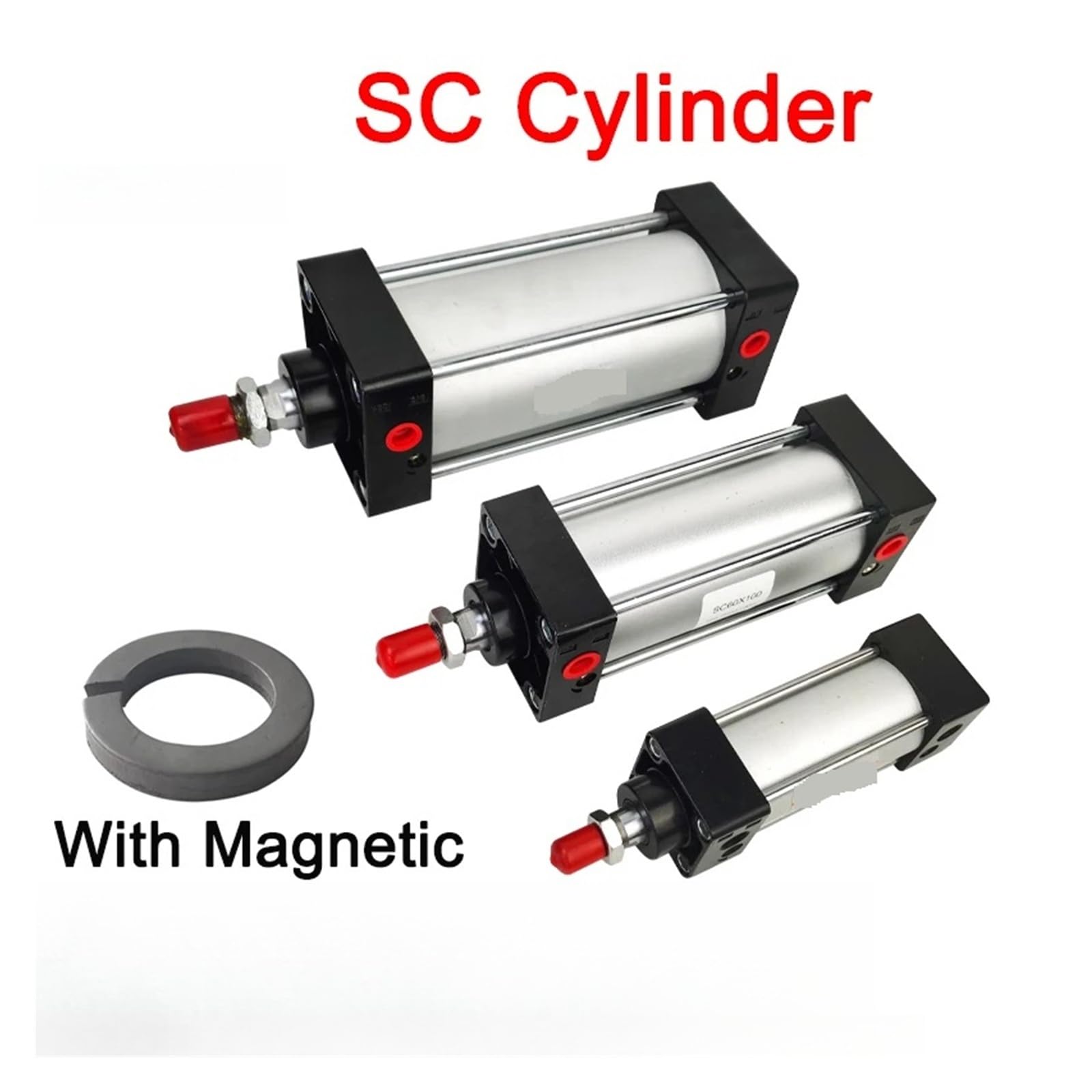 Pneumatikzylinder Doppeltwirkender Luftzylinder mit Magnetkolben Stabile Struktur Hublänge 25-1000mm