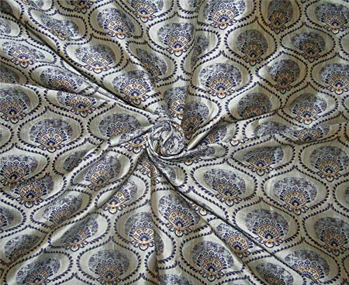 Tissu brocart bleuâtre doré Bro615 haute couture de TheFabricFactory, étoffe de luxe 111,9 cm