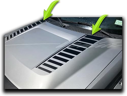 BENINI DESIGN STUDIO - Side Strobe Hood Racing Blackout Stripes Graphics Strobe Vinyl Decal Kit Compatible with Ford F-150 F150 F-150 2009-2014 (Red)