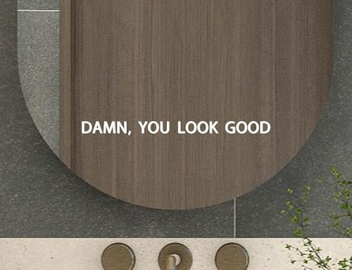 Miniatura 3 de You Look Good Mirror and Wall Affirmation Vinyl Decal -1x10Inches - Boho Wall Art Sticker for Self-Confidence and Fun Mirror Decor (White)