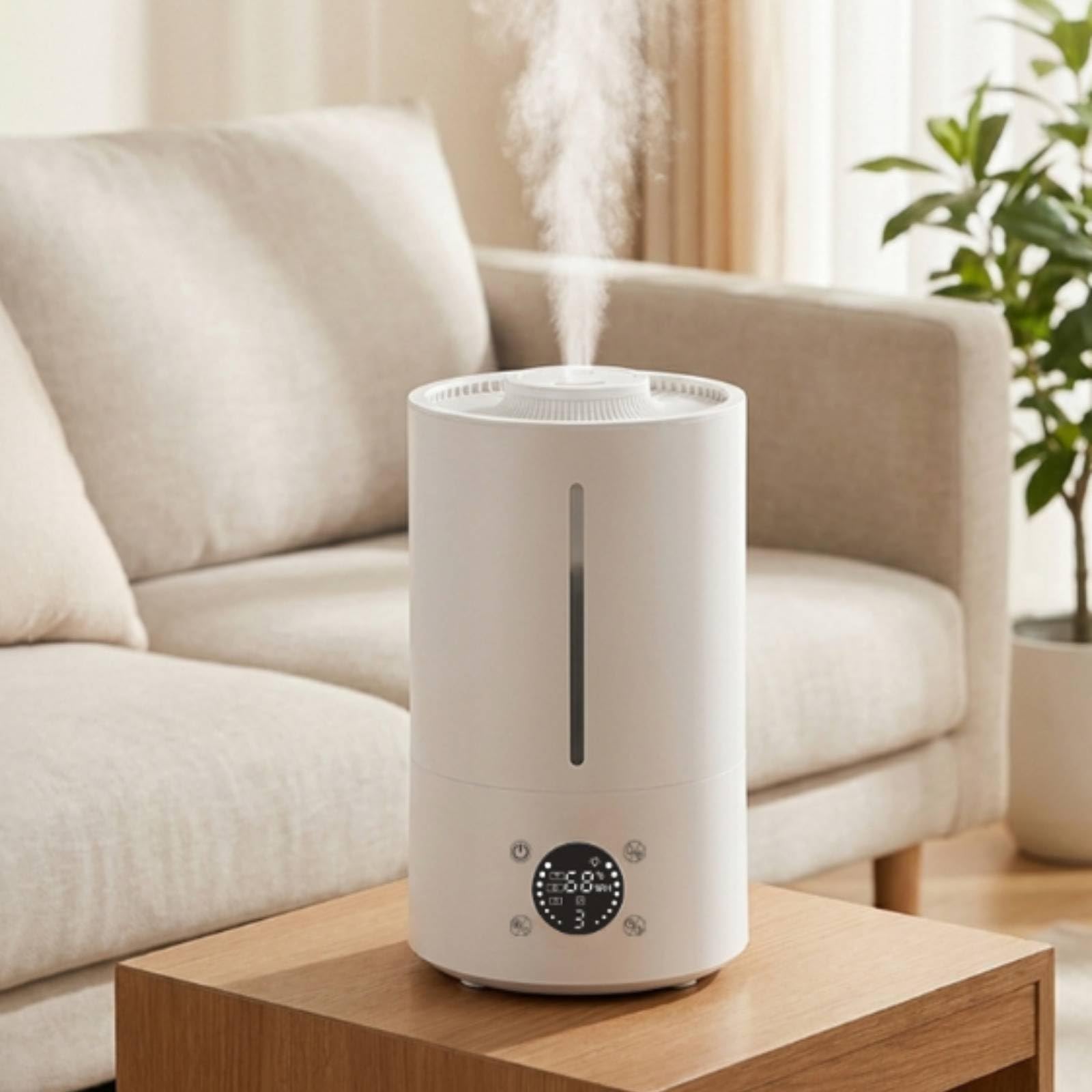 Umidificatore da Scrivania Umidificatore Diffusore Nebulizzatore Purificatore con Serbatoio 4 L Uscita Nebbia a 360 Gradi Display Timer Funzione Aroma Adatto a Ufficio Camera da Letto Tavolo