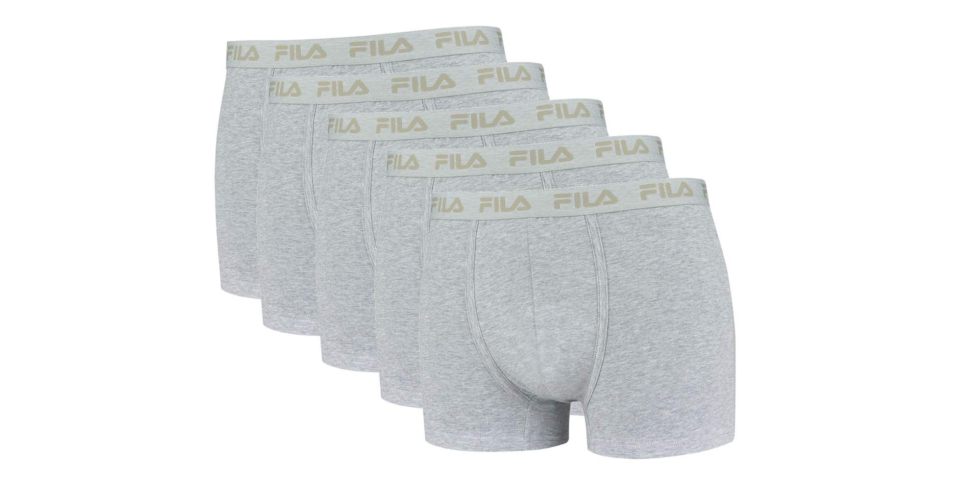 FILA Herren Boxershort 5er Vorteilspack, Pants mit Logobund, Einfarbig