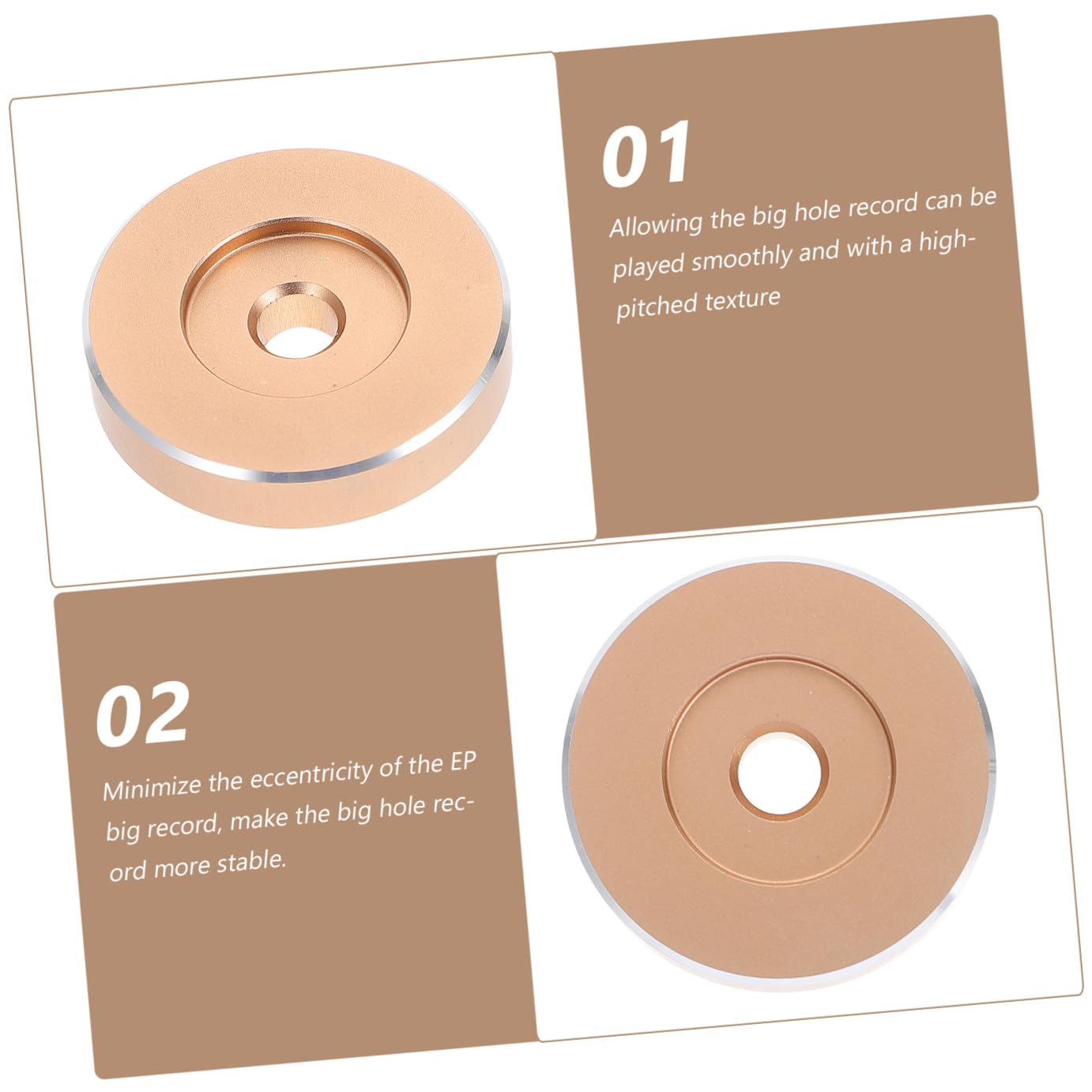 OSALADI Adattatore da 3 Pezzi 45 Giri/min per Giradischi in Vinile da 7 Pollici Accessorio in Metallo per Eccentricità Ridotta al Minimo per Una Riproduzione Sostituzione