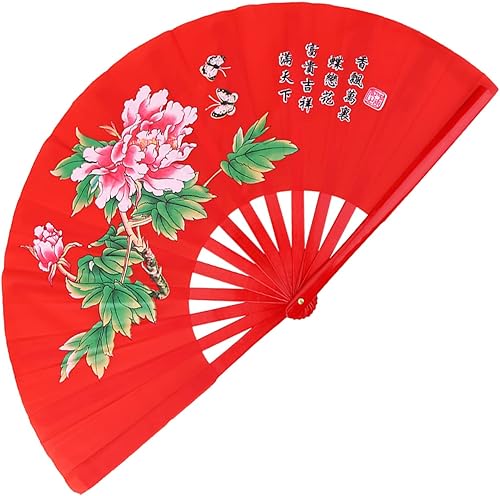 Miniatura 7 de Vbestlife Abanico chino Tai Chi Kung Fu Abanico plegable Artes marciales Kung Fu Abanico de seda de bambú Mano derecha Wushu Dance Pratice Training