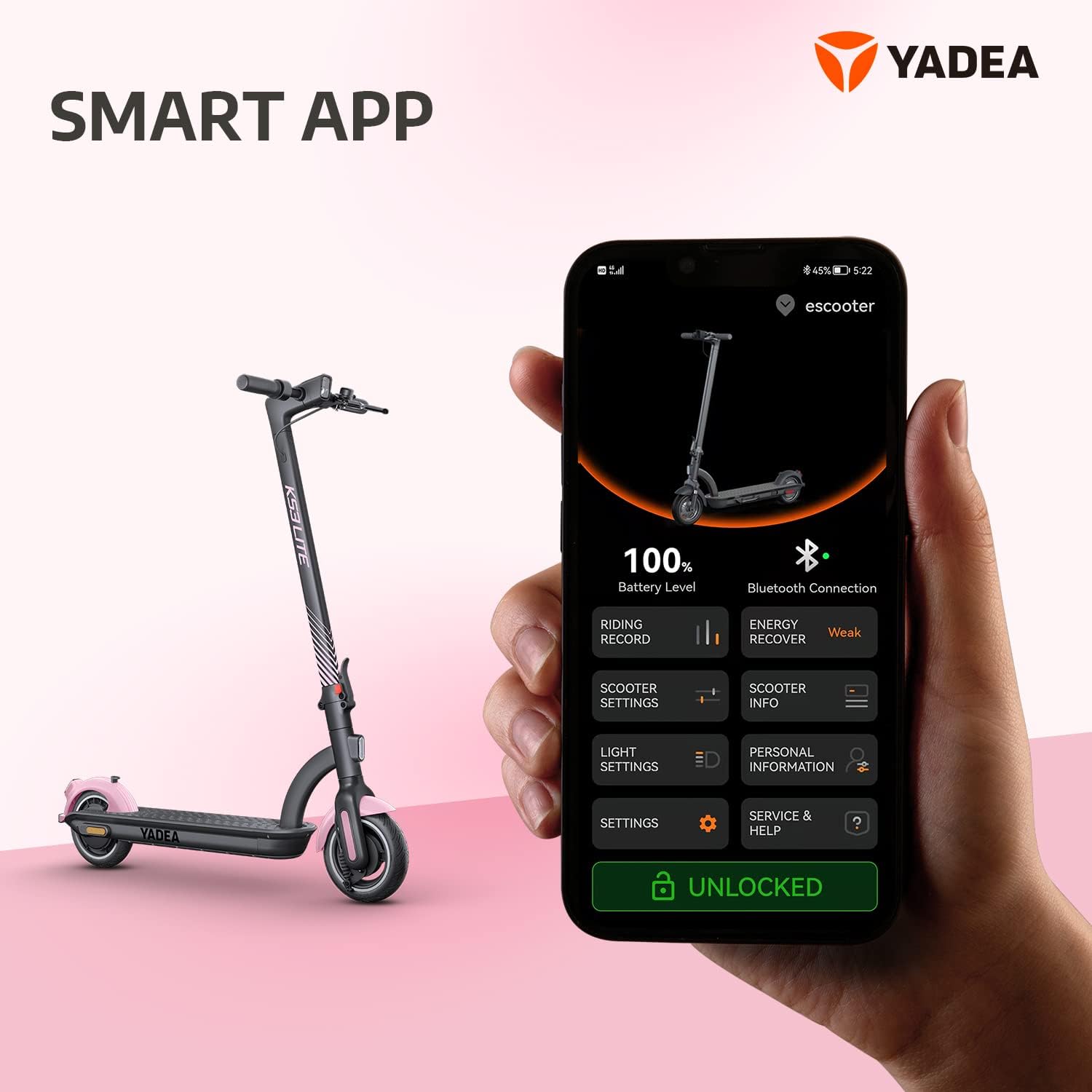Folded YADEA KS3 Lite Scooter