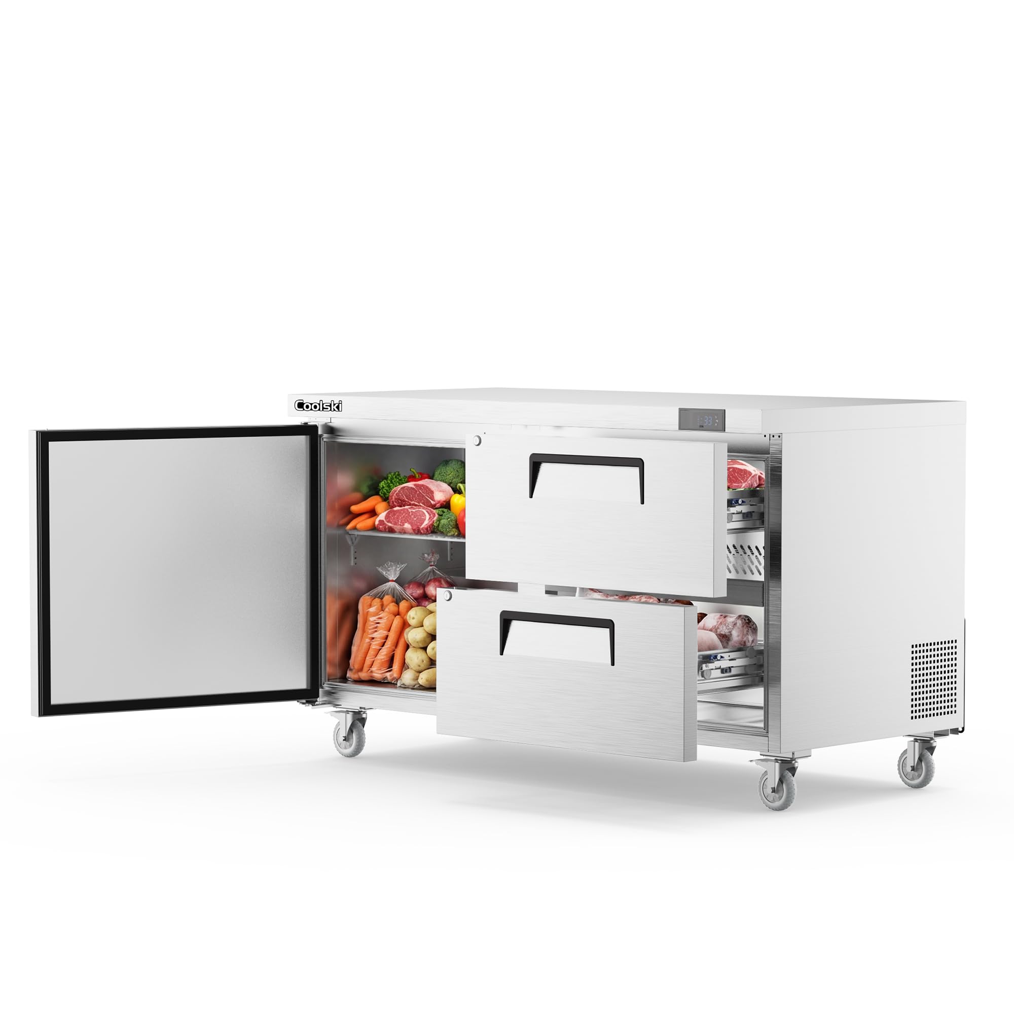 Coolski MTR-60D2 15.3 cu ft Compact Fridge Stainless Steel