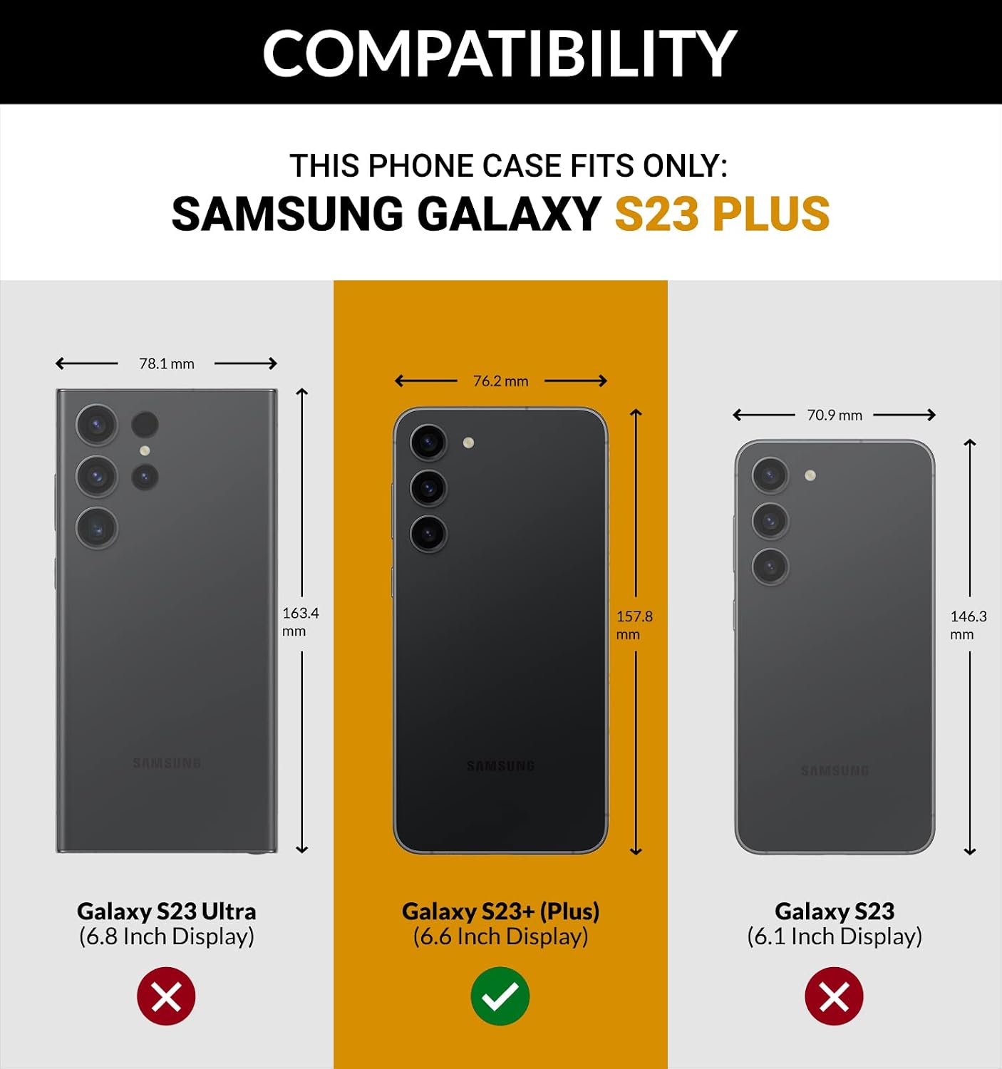 SURAZO Premium Slim Magnetic Mobile Phone Case for Samsung Galaxy S23 Plus Leather Case - Foldable Genuine Leather Protective Case [with Card Slot, RFID Protection] Flip Flip Wallet Case Cover Leather