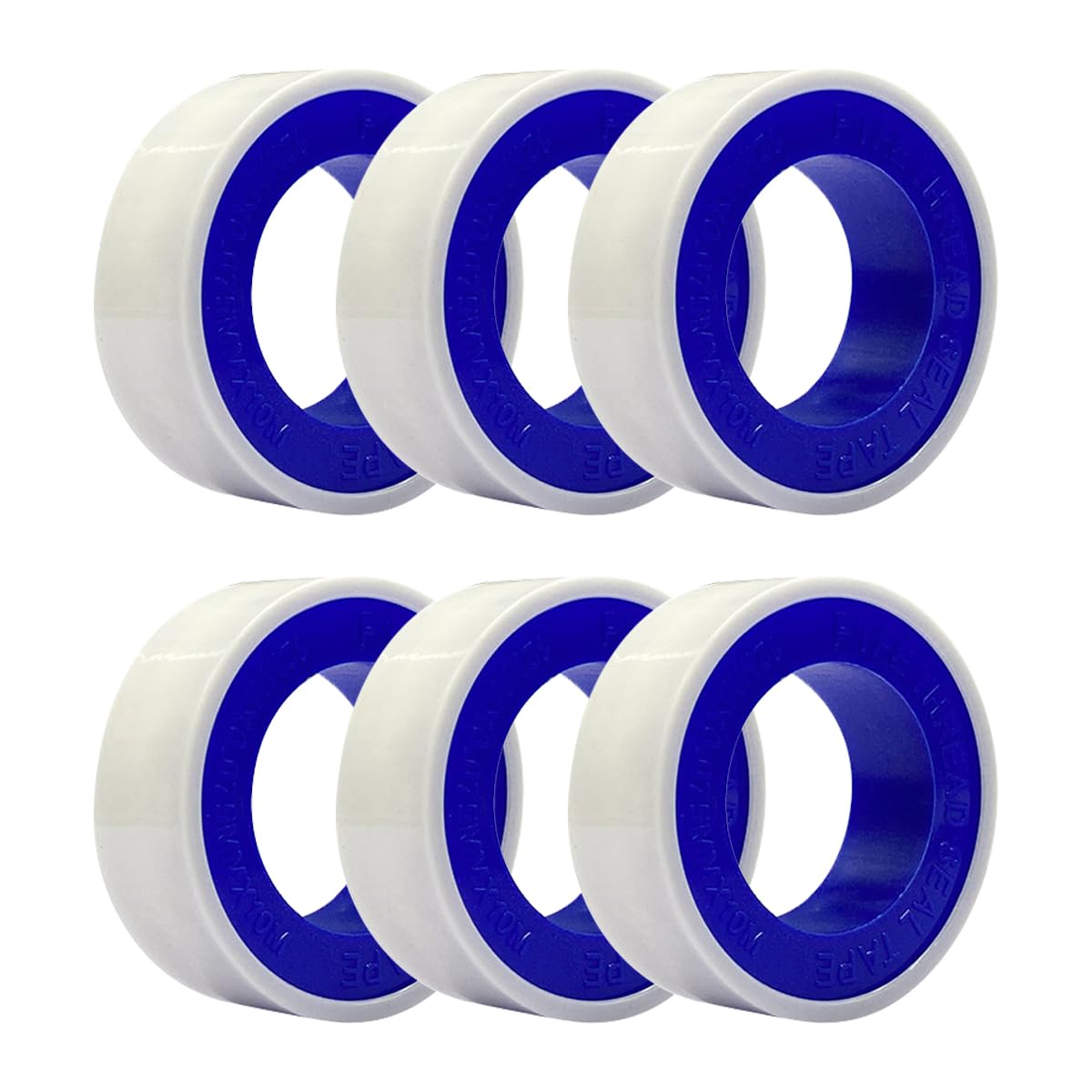 6 rollos de cinta adhesiva de teflón, 10 m x 12 mm de largo, cinta de sellado de PTFE impermeable, cinta de sellado sanitario, hilo de sellado de rosca para tuberías, cabezales de ducha y válvulas
