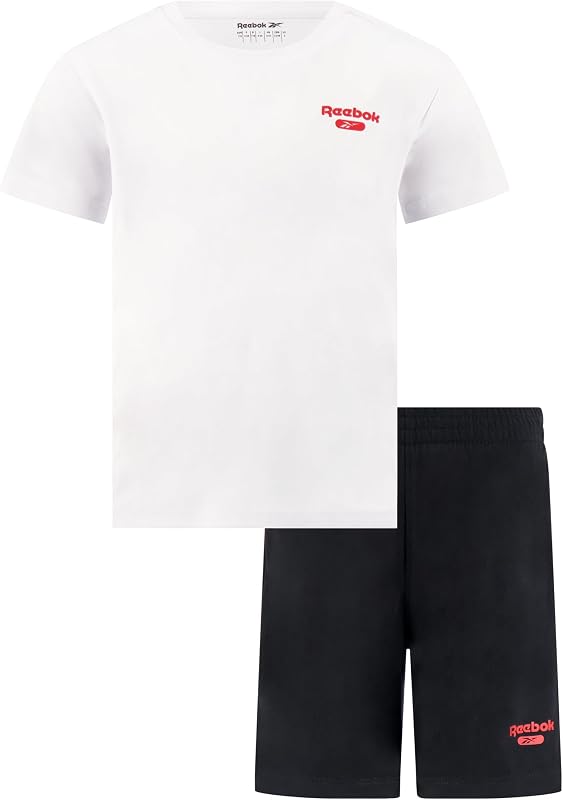 Conjunto corto de 2 piezas con logo de punto para niños, blanco, 2T