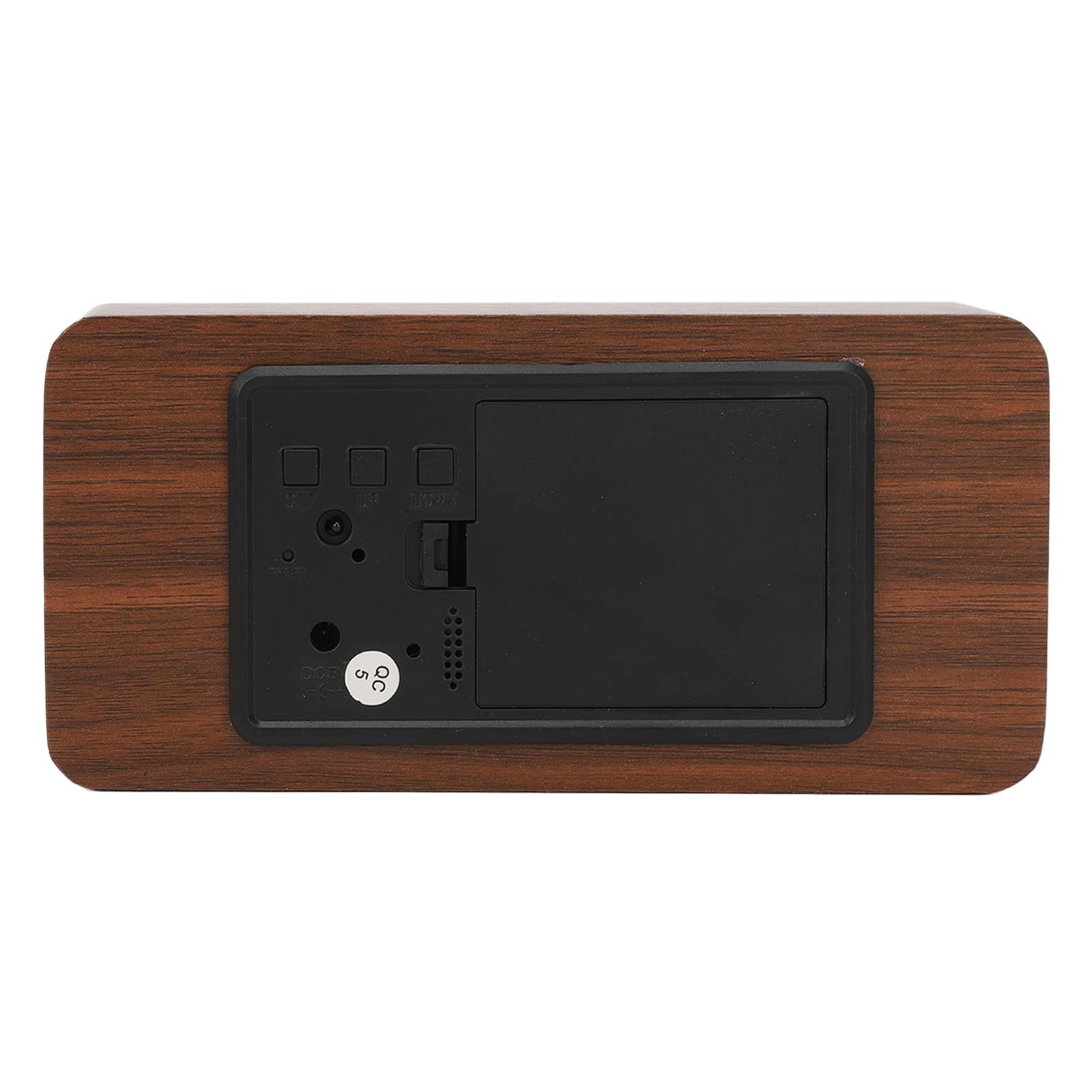 Tonysa Reloj Despertador Digital de Madera LED: Simple y Texturizado, Brillo de 3 Niveles, Pantalla de Temperatura y Humedad, Ideal para Dormitorio y Oficina