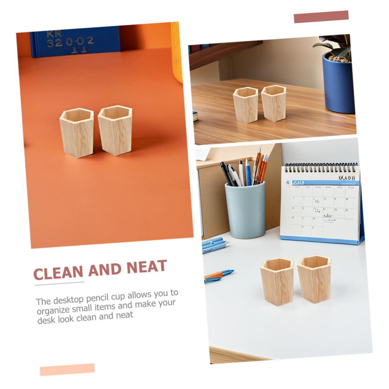 DOITOOL 10 Piezas Portalápices de Madera para Suculentas y Organizador de Escritorio Multifuncional Soporte para Pinceles y Bolígrafos Decoración Elegante para Oficina y Papelería