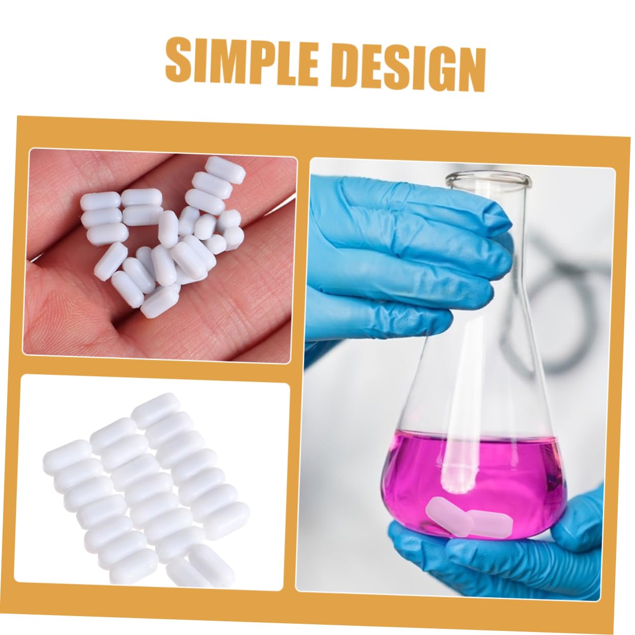 Barras Agitadoras Magnéticas de Ptfe White 10 Piezas | Uso en Laboratorio, Alta Durabilidad y Seguridad Mejorada, Formato Cilíndrico para Mezclador