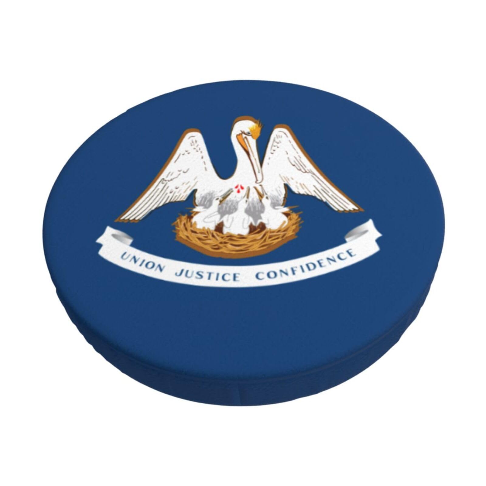 ACVnbm Louisiana State Flag Print Round Bar Chair Cushion Cover, Elastic Chair Protector For Kitchen Bar Dining