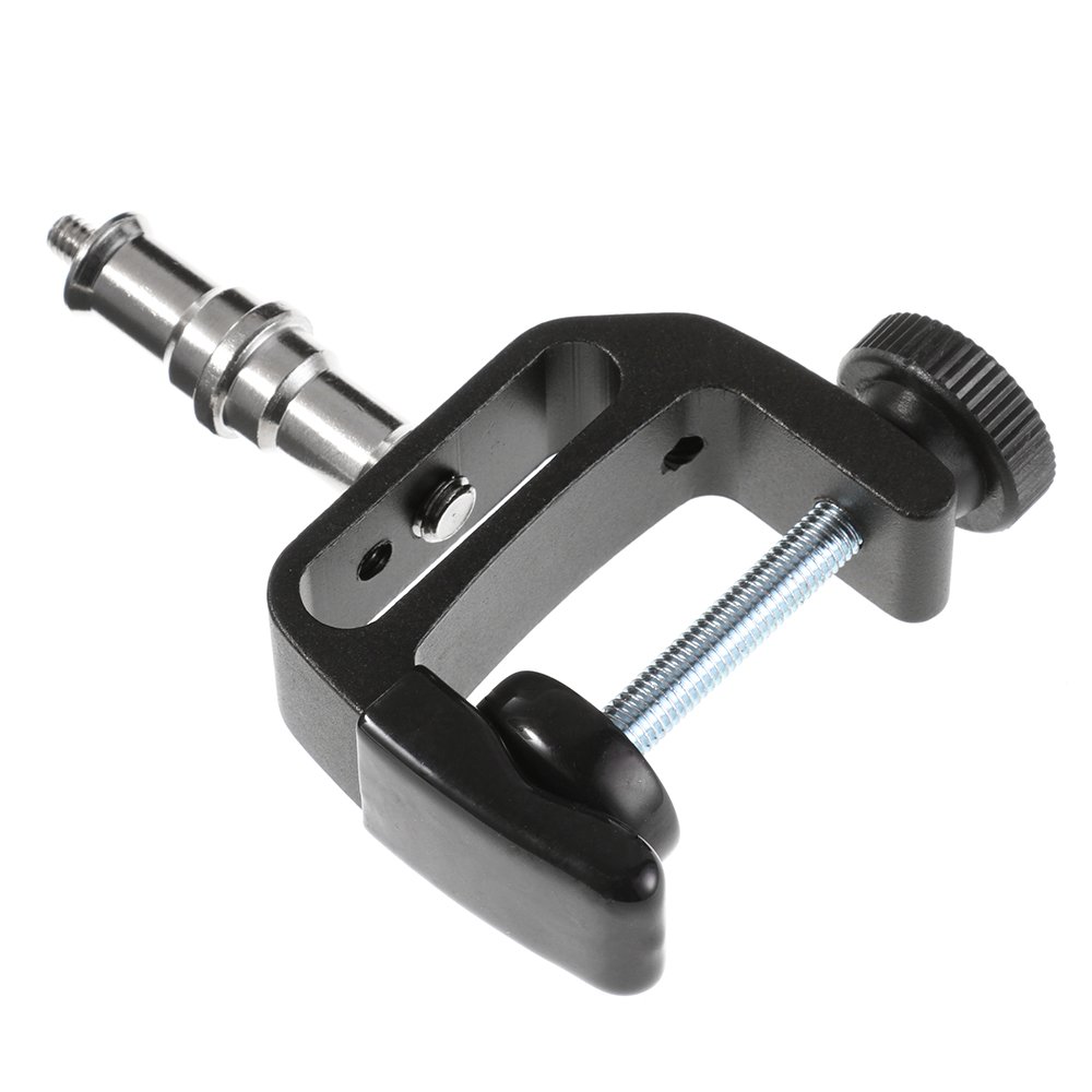 Foto4easy Universal Multifunctional C-Clamp Desktop Mount Holder Stand 1/4'' 3/8'' Screw for DSLR LED Flash Light