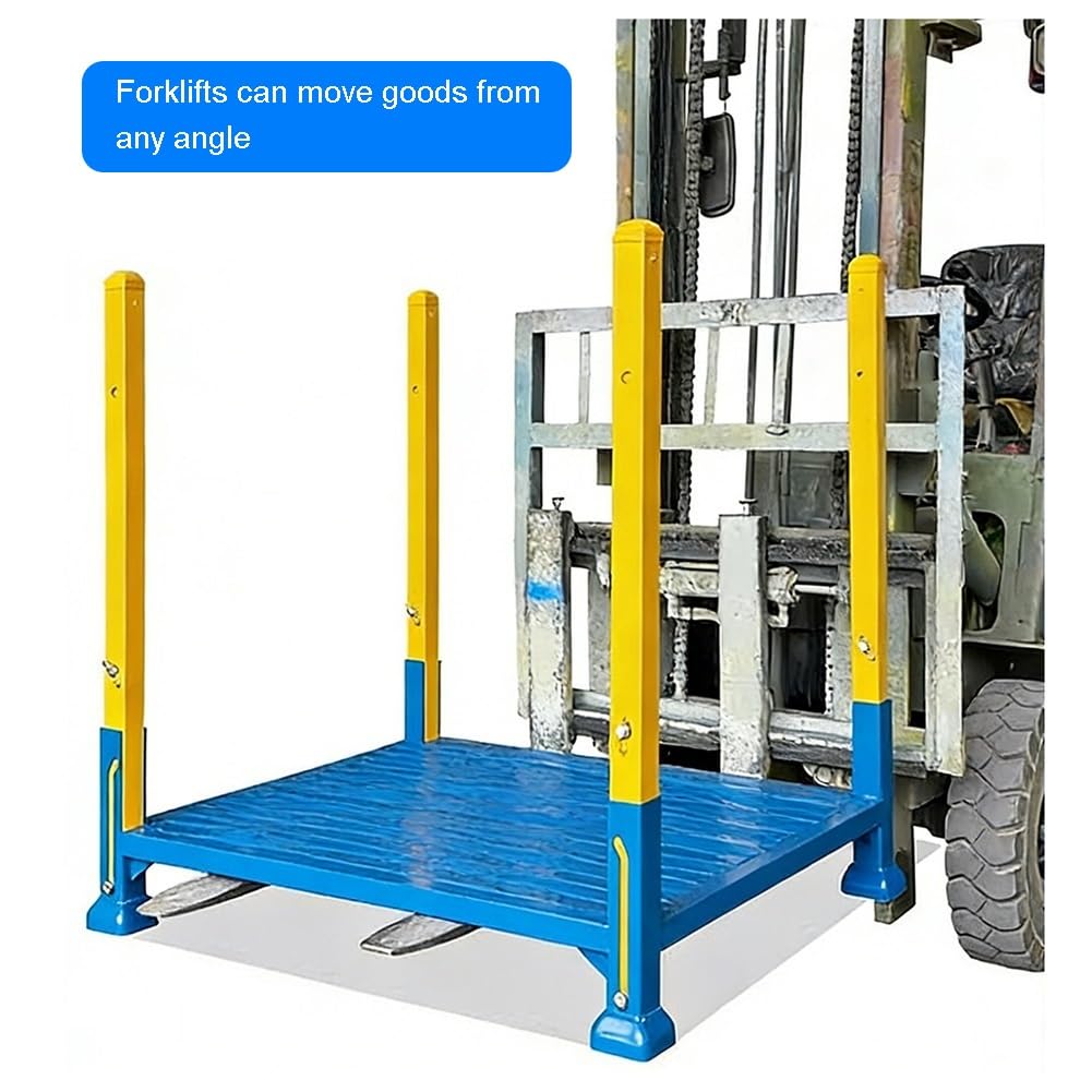 exproyzk Scaffale Impilabile Da Magazzino – Elevata Capacità Di Carico – Scaffalatura Metallica Componibile – Struttura Di Stoccaggio Sovrapponibile Per Dispensa, Garage(C,1X1X1.2M)