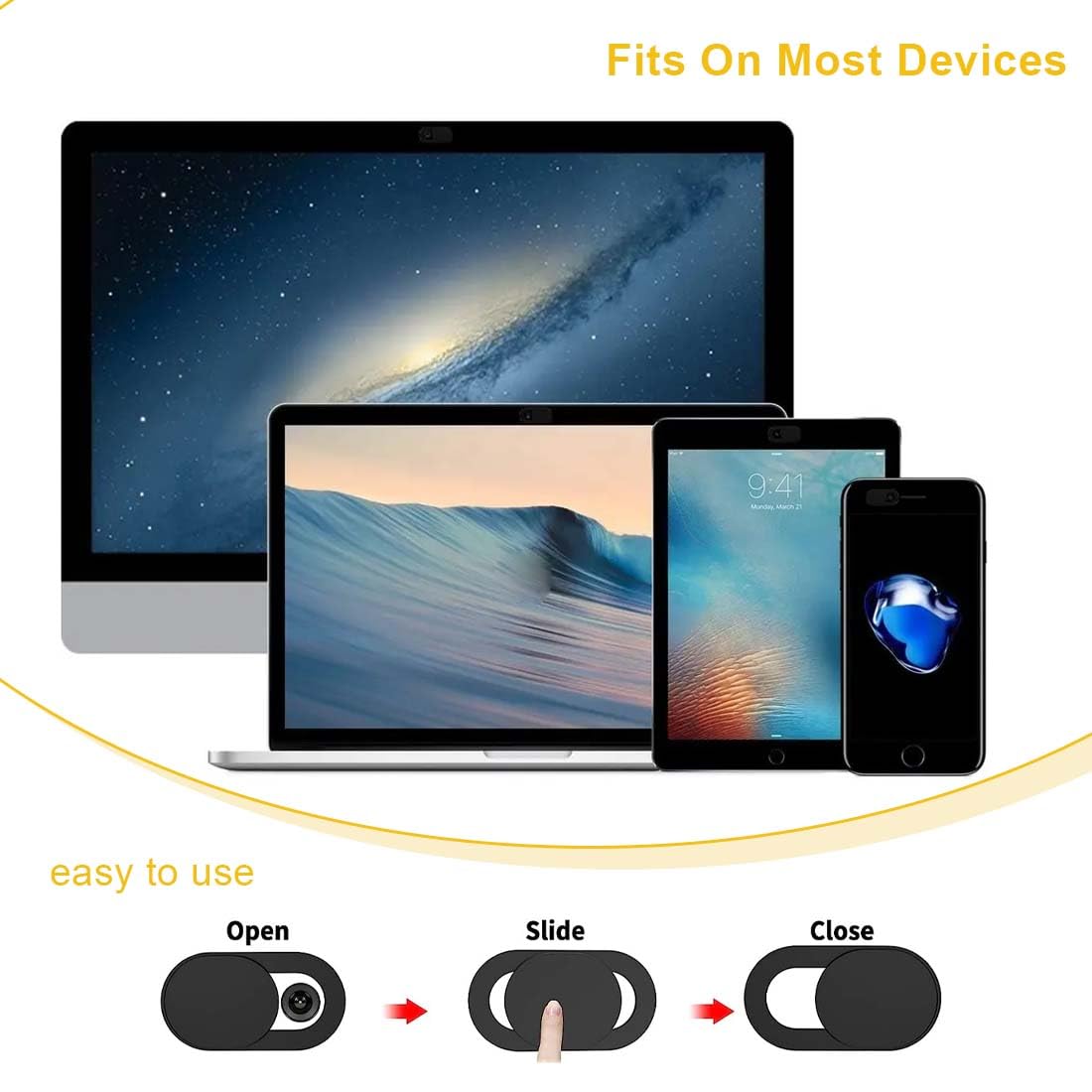 XPEX 3pz Copertura Webcam, Copertura Fotocamera Ultrasottile Per Tablet, Cache Webcam Portatile, Pc, Smartphone Cache Webcam Pc Portatile
