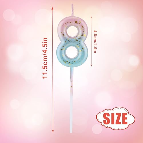 Miniatura 2 de Vela de letras con número de cumpleaños en degradé, velas de cumpleaños degradadas color rosa y azul para tartas