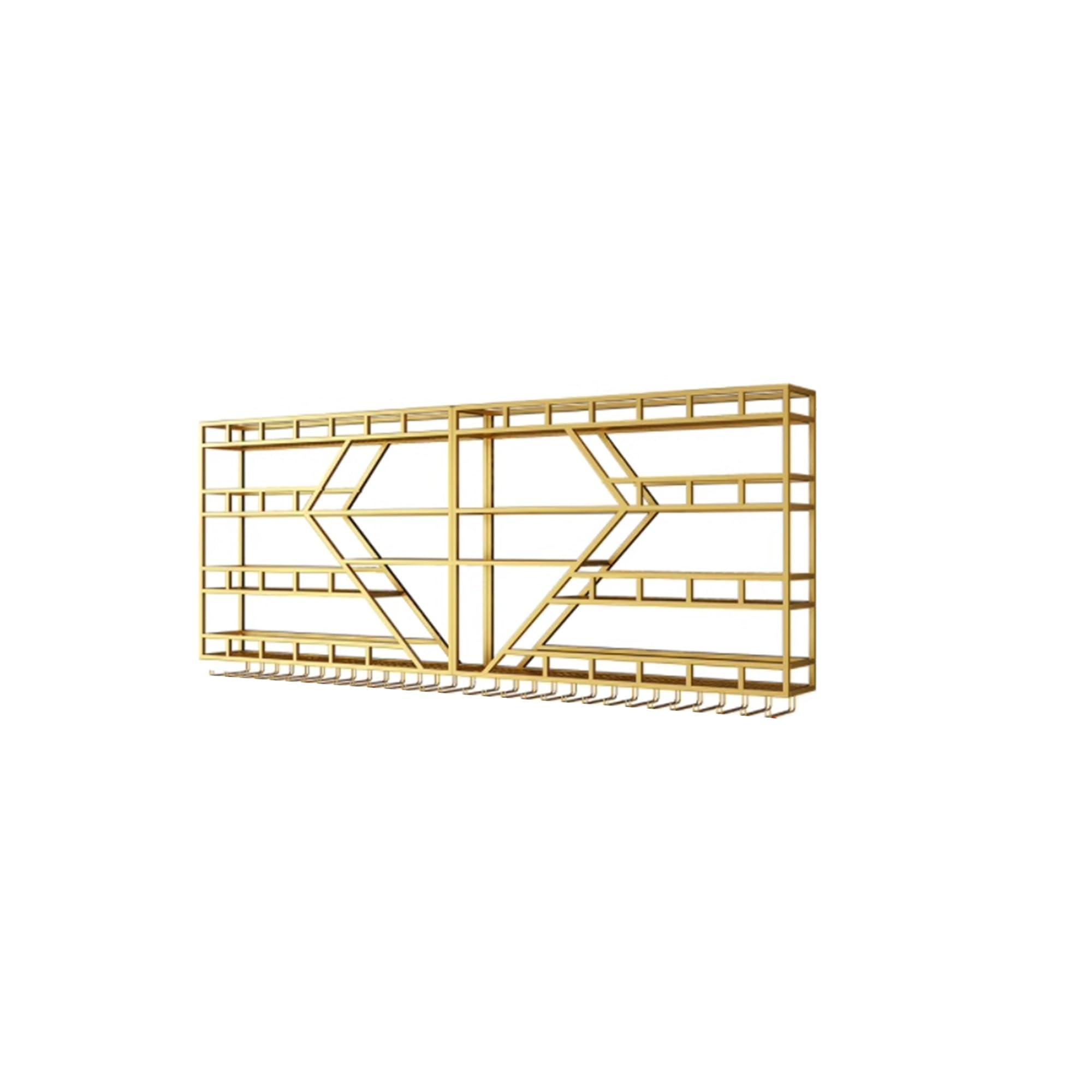 Porte Bouteille Mural Range Bouteille Etagere Murale Cuisine Casier à Bouteilles Meuble Bar avec Porte Verres Suspendu et Lumière pour Comptoir de Bar Salon Cuisine Salle à Manger(Gold-yellow light,15