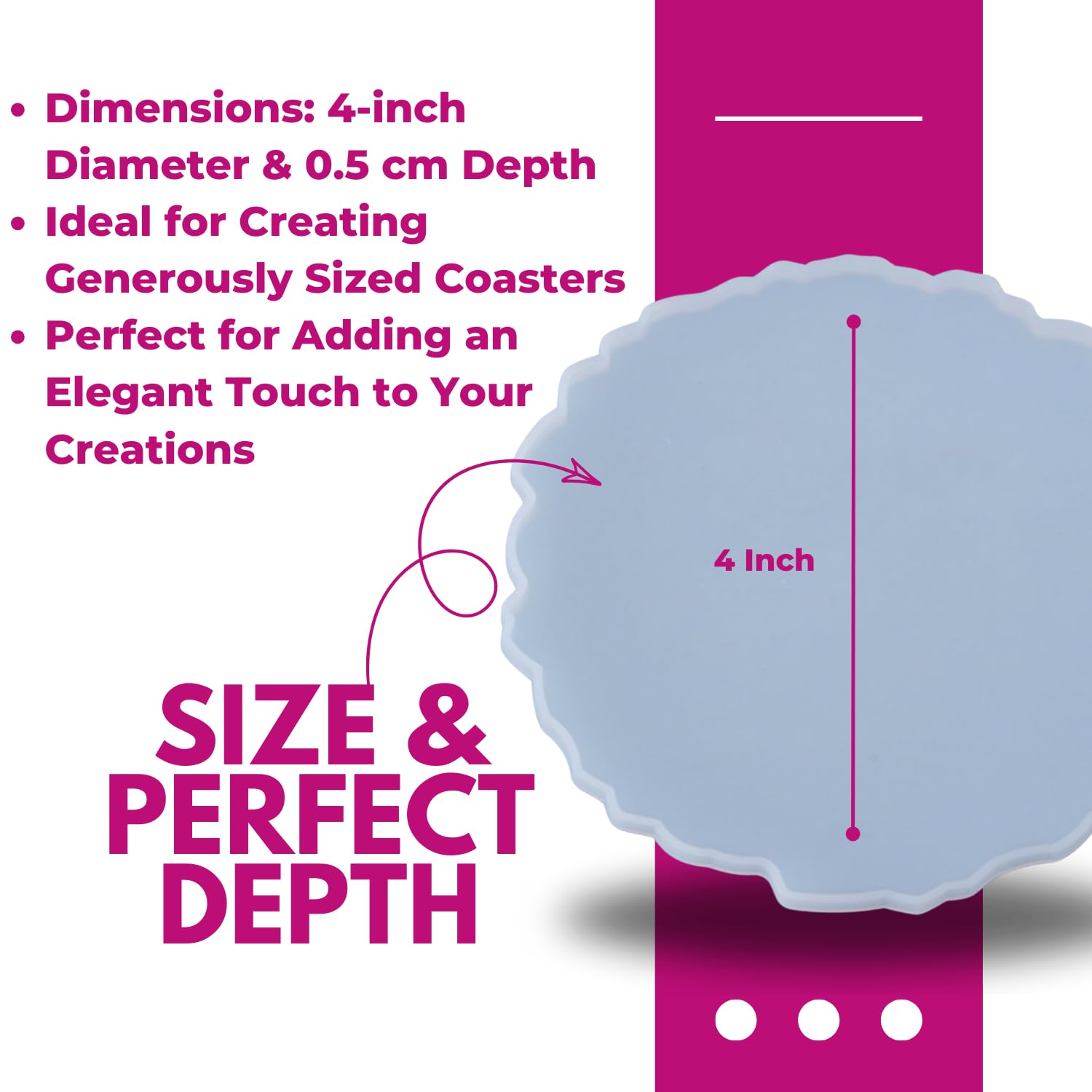 Resin Coaster Molds - 8 Inch Agate Silicone Mould Set -3
