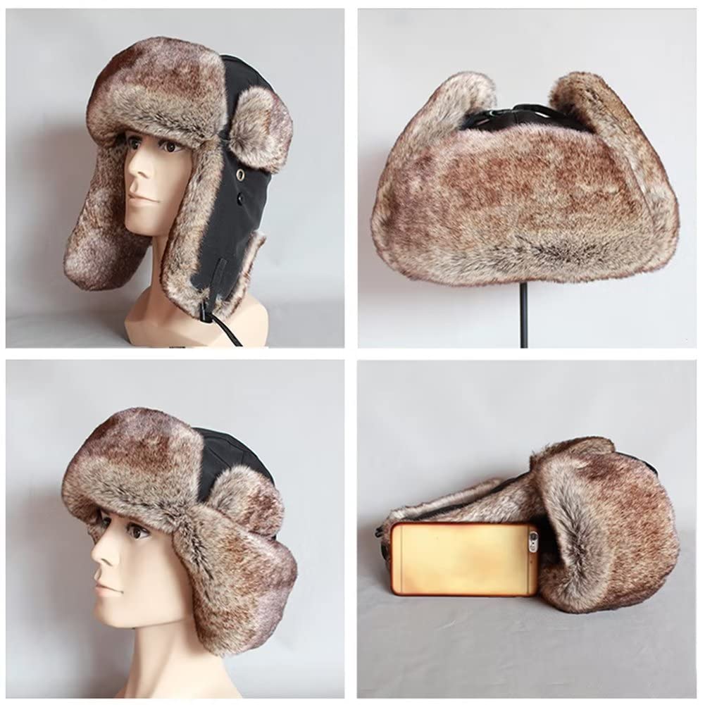 Cappello da Aviatore Impermeabile Berretto Antivento Invernale Cappelli Russo per Uomo Donna con Paraorecchie