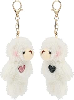 Amosfun 2pcs Keychain Stuffed Animals Keyring Charm Handbag Pendant Stuffed Soft Hand- Plush Bear Pendants Key Chain Pendants Handbag Backpack- Key Hanging Decors