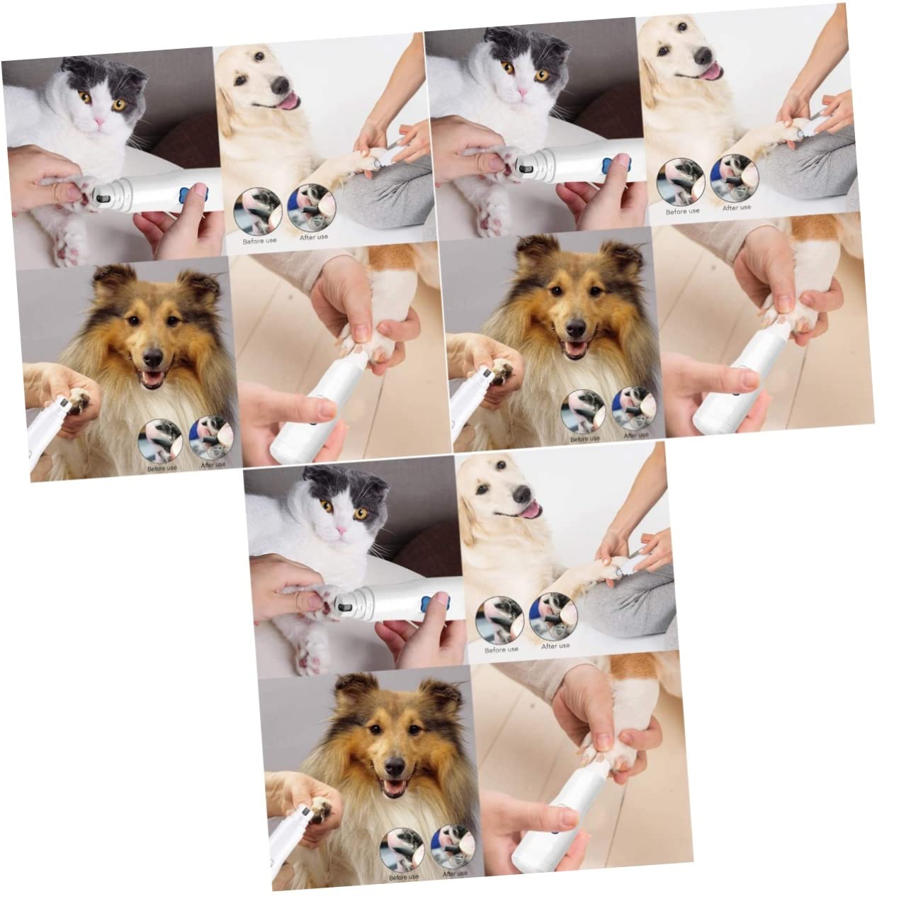 Kisangel 3 Pièces Broyeur De Chien Électrique Coupe-Ongles Lapin Pattes De Lapin Tondeuse à Griffes pour Animaux De Compagnie Ongle pour Animaux De Compagnie Animal De Compagnie Électrique
