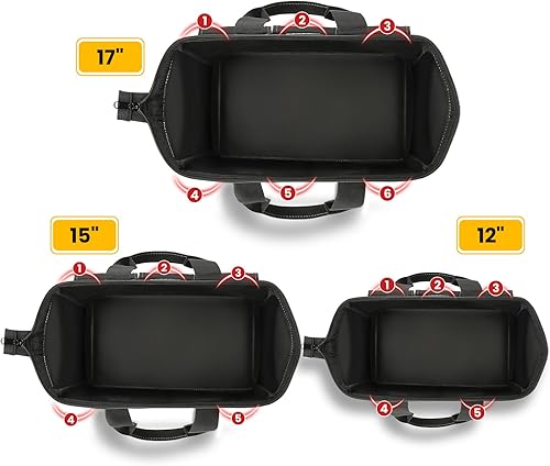 Miniatura 3 de Paquete de 3 bolsas de herramientas, juego organizador de herramientas con múltiples bolsillos, organizador de bolsas de herramientas de 121517