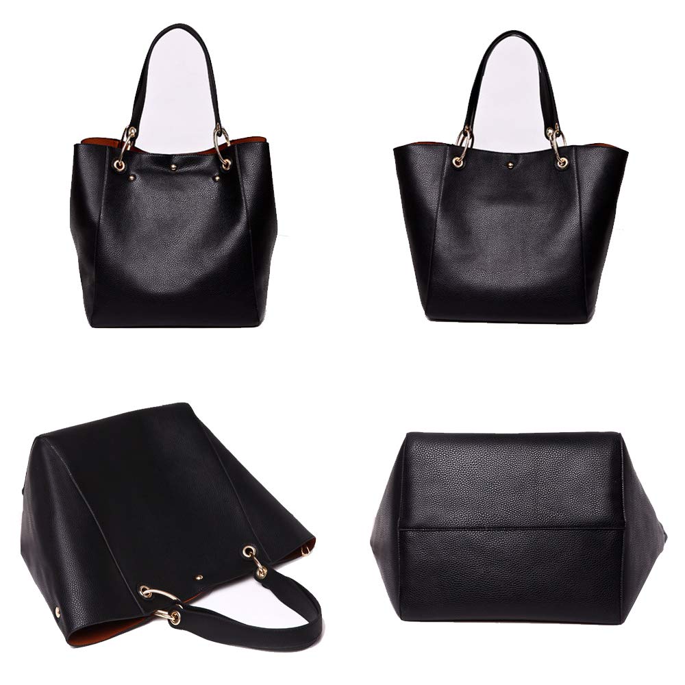 2 en 1 Bolso Tote Shooper para Mujer en Cuero PU Vintage Bolso de Hombro Cubo Hobo Bolsos de Mano Elegant