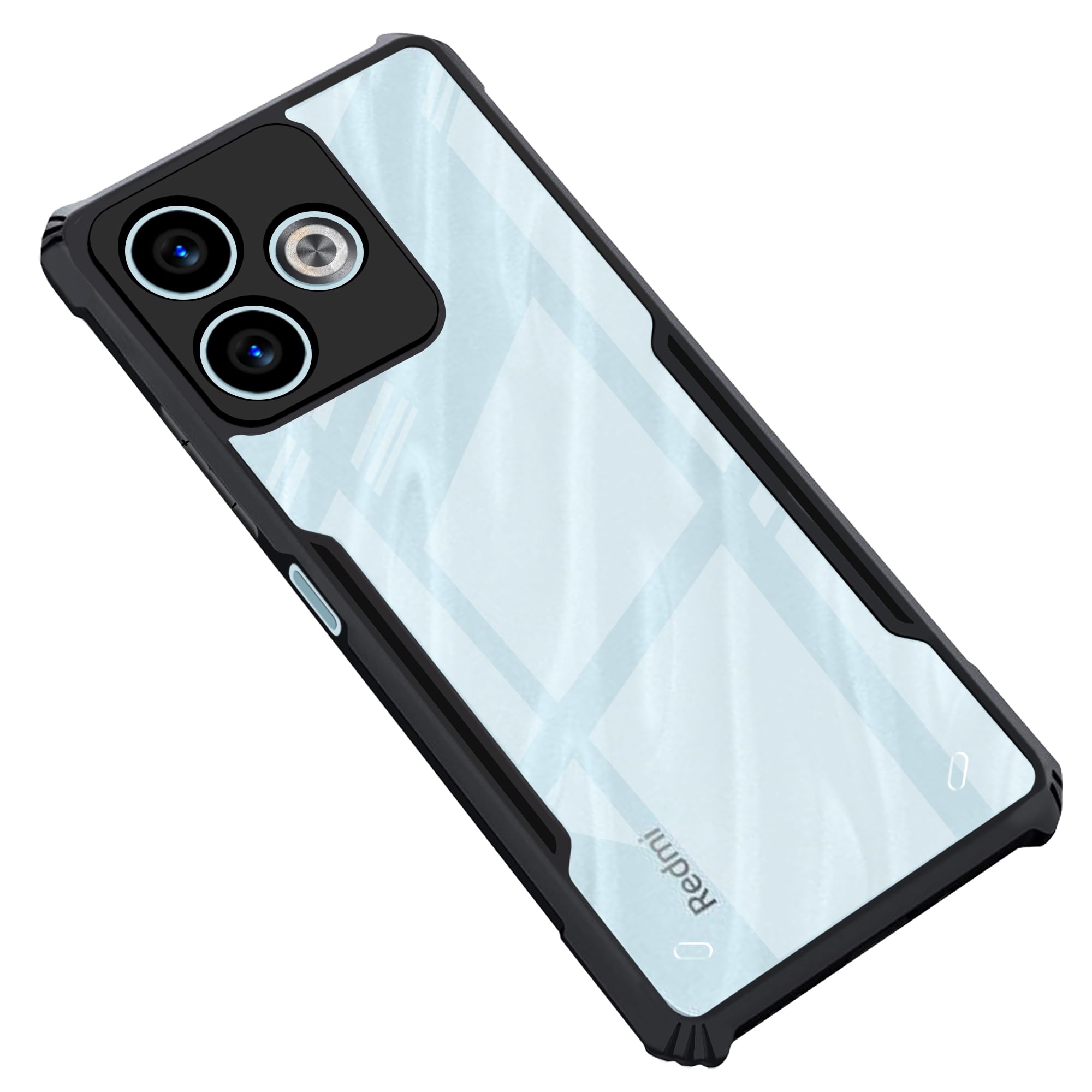 CEDO Redmi 13 (5G) Back Case Cover | Camera Protection Shockproof Bumper-Edge | Acrylic Crystal Clear 360 Degree Protection TPU+PC | Transparent Eagle Back Case Cover (Black) (B0D9K6SLKF) Amazon Price History, Amazon Price Tracker