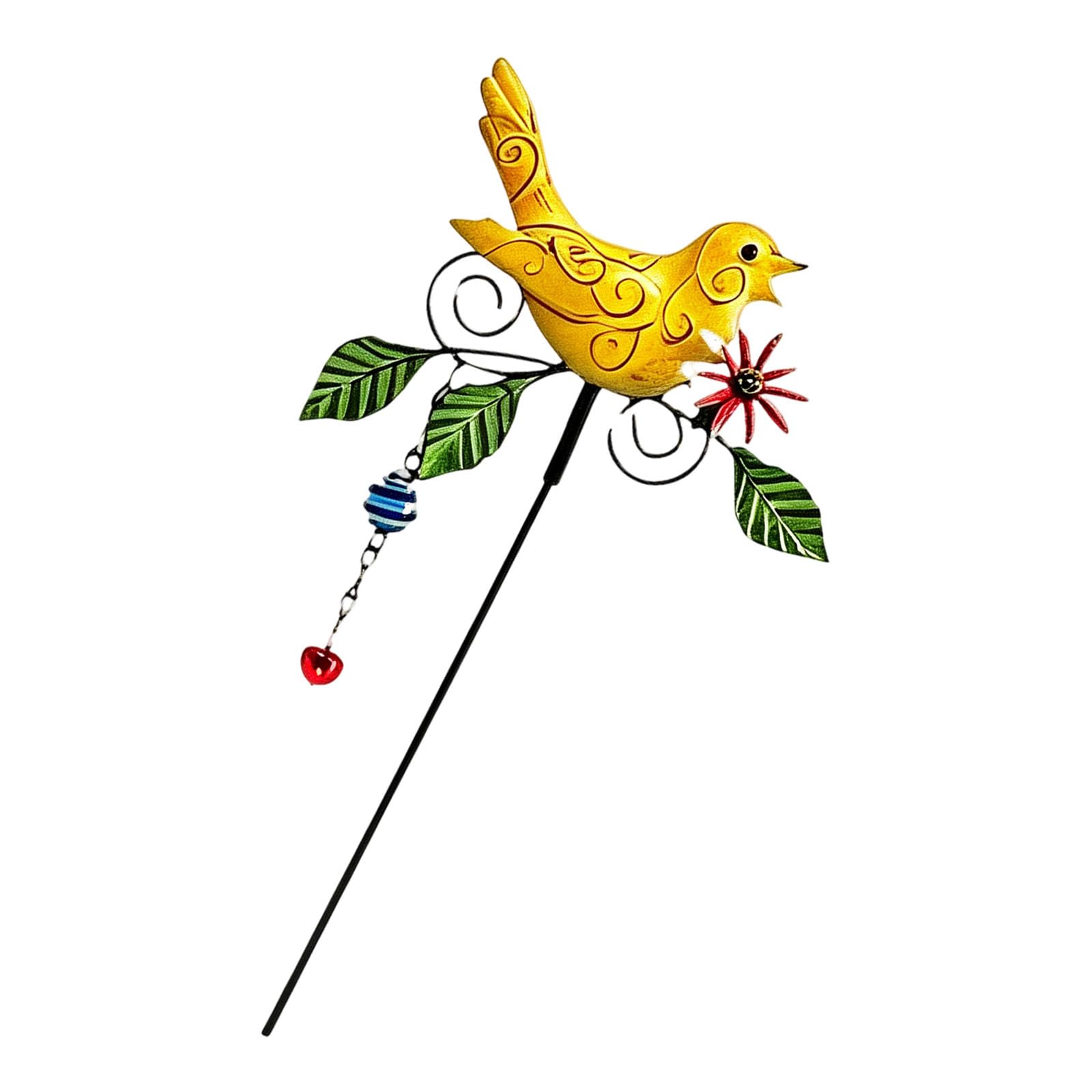 PANGBOER Lovely Bird Metal Lawns Stake Easy Installation Handcrafts Metal Bird Statue for Flower Bed Pots Plant and Yard Art Lovely Ornament